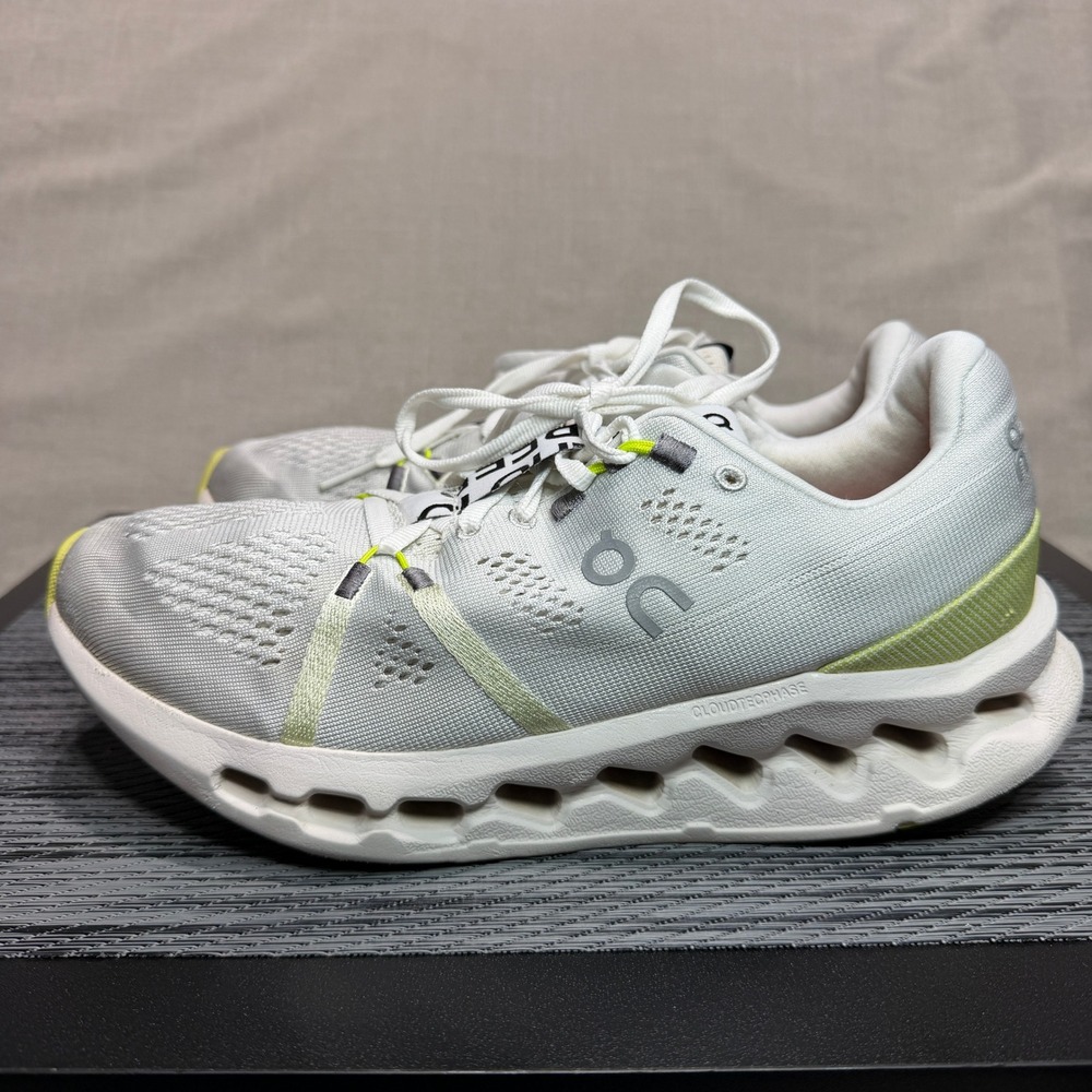 On Cloudsurfer Running Shoes - Womens 9 - White Sand Lime 3WD10440248